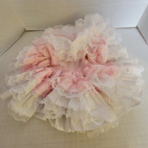 Lid'l Dolly's Baby Girl Infant Full Circle Pink White Lace Southern Belle Dress